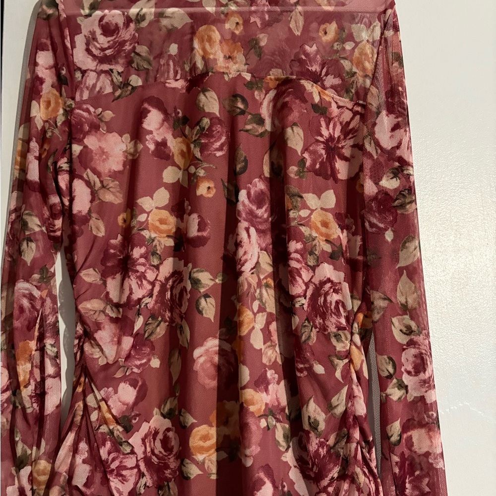 Maurices Floral Pink and Cream blouse